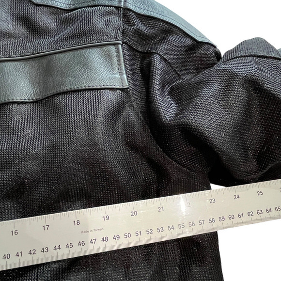 River Road Motorcycle Jacket Men's Size 44 Mesh Ventilated Black Zip Out Liner - Picture 15 of 16